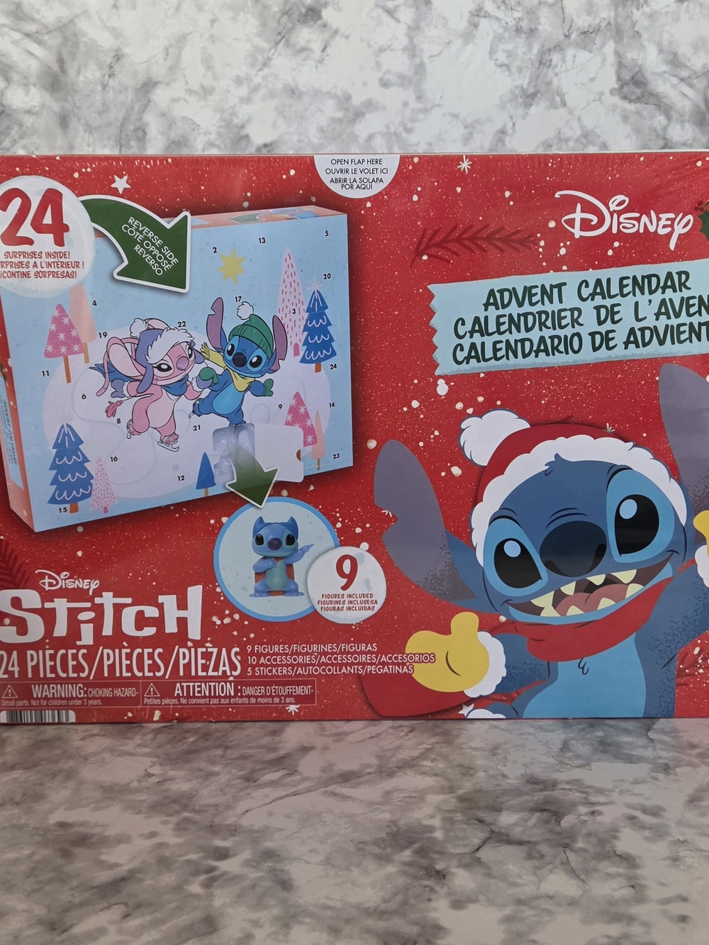 Disney Stitch Advent Calendar 24 Pieces - Blue, Kids Toys